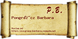 Pongrácz Barbara névjegykártya